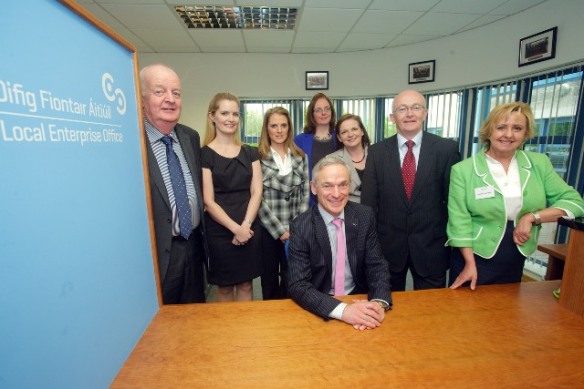 Local Enterprise Office Donegal team at the launch of the new LEO with Minister for Jobs, Enterprise and Innovation Richard Bruton TD  (centre front)